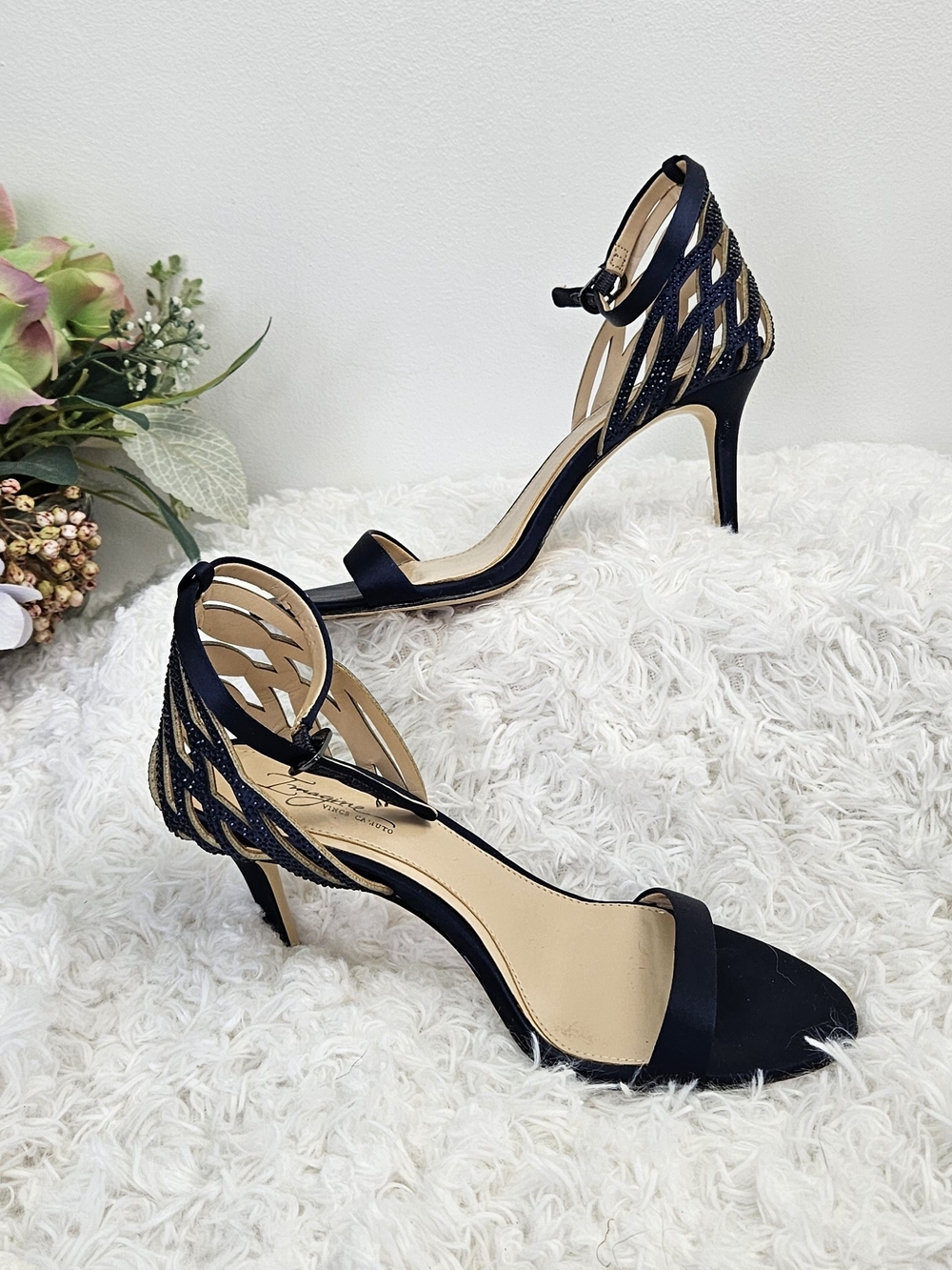 Imagine Vince Camuto Pharra Crystal Ankle Strap Sandal Size 7M